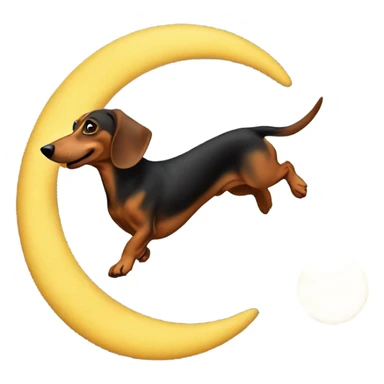 Dachshund jumping over the moon   sticker