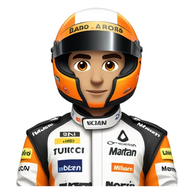 Lando Norris wearing McLaren racing suit sticker