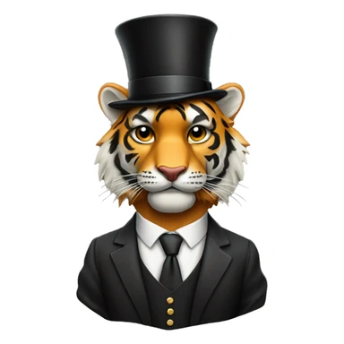 Rich tiger with a suit and top hat sticker