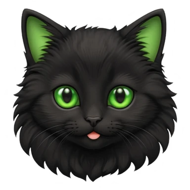 A photo-realistic digital illustration of an adorable black kitten sticker