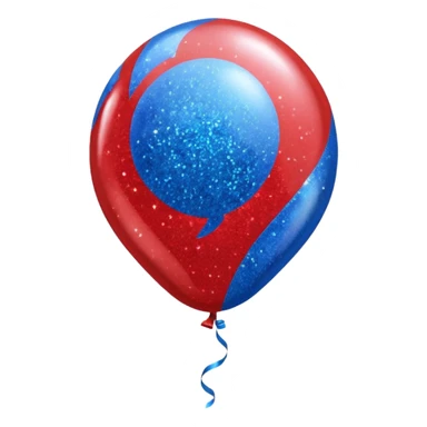 glitter red and blue baloon sticker