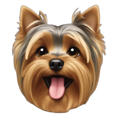 Yorkie with tongue hanging out  sticker