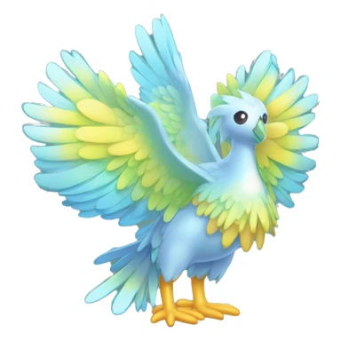 Wet dripping watery Cool Cute Fantasy legendary sea-bird ocean-water-type-Hydro-Phoenix-avian Fakemon full body sticker