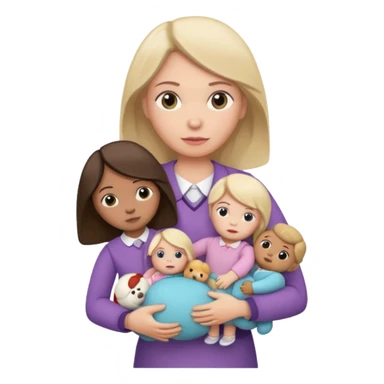 A teacher carrying children’s toys while looking exhausted. sticker