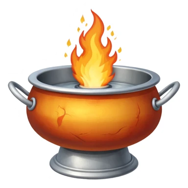 can you make a medieval looking silver fire basin with a fire coming out of the top sticker