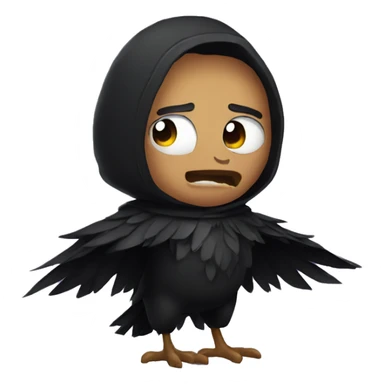 raven in an evil costume sticker