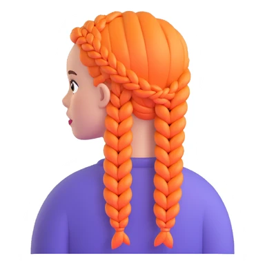Character with perfect French braids hairstyle sticker