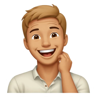 guy holding his neck laughing  sticker