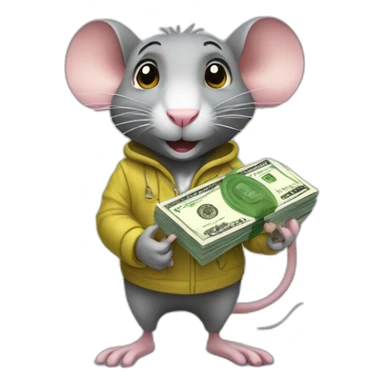 rat holding money and wearing crocs shoes sticker