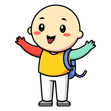 Tongue out with back of hands to the side sticker