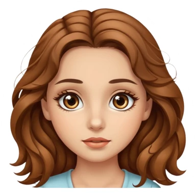 big brown eye long lashes wavy brown hair wheat skin beautiful girl  sticker