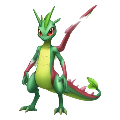 Full body sharp edgy shiny punk colorful Fairy-Flygon-Scyther-grovyle sticker