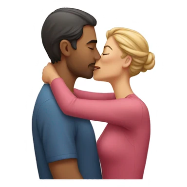 man kissing woman sticker