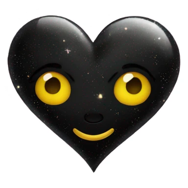 Black heart with sparkles  sticker