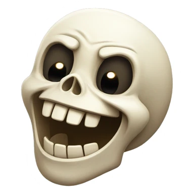 A laughing skull sticker