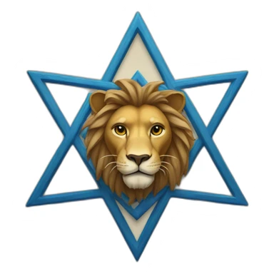 arms lion head inside a Star of David sticker