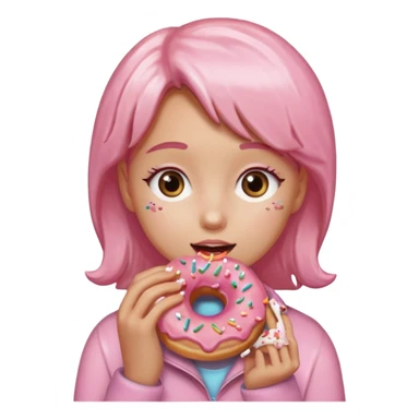 Girl eating a donut  sticker