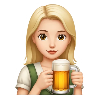 Girl holding a beer sticker