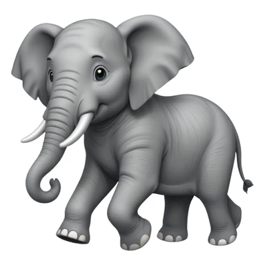 High resolution of a running elephant sticker