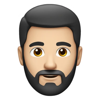 caucasian man with black hair, beard and thick eyebrows sticker