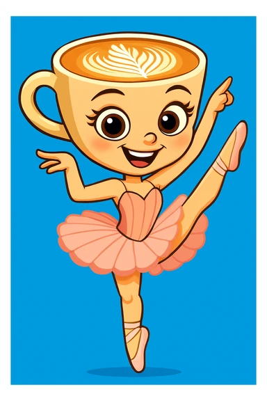 Remove the base under her foot, keep the figure exactly identical to the original, but transform the style to a 'Rende Cartoon' style. No other changes. The style should reflect a vibrant, clean, cartoonish look typical of Rende Cartoon style. sticker