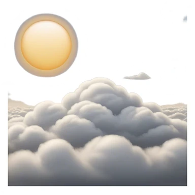 Cinematic Realistic Altostratus Emoji, Soft and gray, with mid-level clouds spreading evenly across the sky. The clouds create a smooth, overcast layer that dulls the sun’s light, giving the world a peaceful, muted tone. Soft glowing outline, capturing the essence of calm, muted skies and gentle transitions in an altostratus cloud! sticker