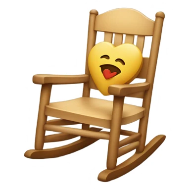 rocking chair with an wood heart engraved sticker