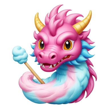 Chinese dragon-shaped cotton candy art sticker