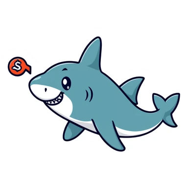 shark giving a thumbs up sticker
