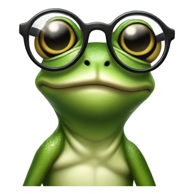 frog with glasses  sticker