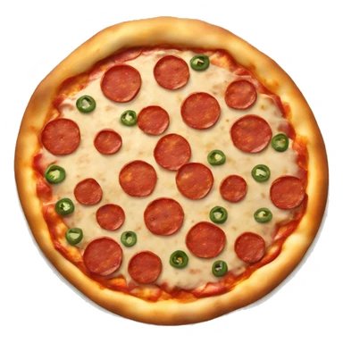 Pizza topped with pepperoni and jalapeños sticker