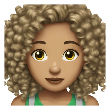 latina baddie lightskin green eyes curly hair with braces sticker