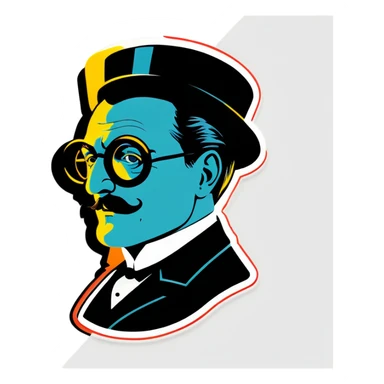 Elegant person with monocle  sticker