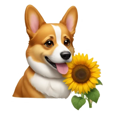 Corgi and sunflower  sticker