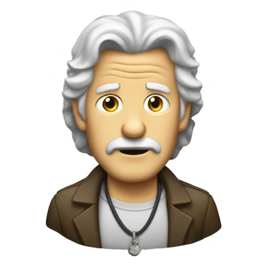 old man with mullet hair mullet goatee necklace shrugging shoulder sticker