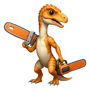 The velociraptor with a chainsaw sticker