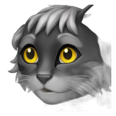 Chat noir gris sticker