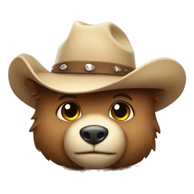 a cute shy bear in a cowboy hat sticker