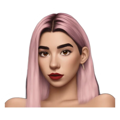 dua lipa dark red hair sticker