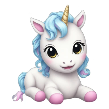 Cute anime baby unicorn sticker