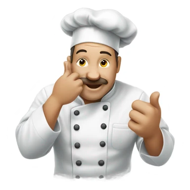 Chef kissing his fingers after making a good meal sticker
