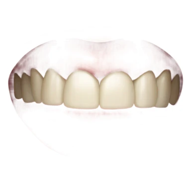 teeth over lips with hands in an L shape under chin sticker