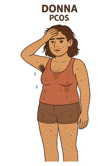 dONNA CON PCOS CON SUDORAZIONE E PELI OVUNQUE sticker