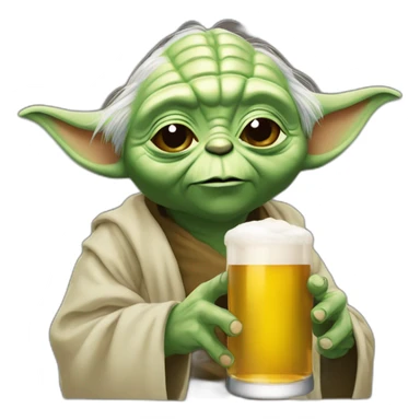 Yoda buvant une bière sticker