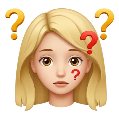 girl emoji with question marks around head sticker