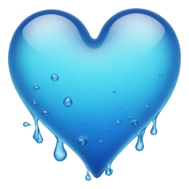 Blue clear Heart made out of water  sticker