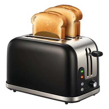 black toaster with bread sticker
