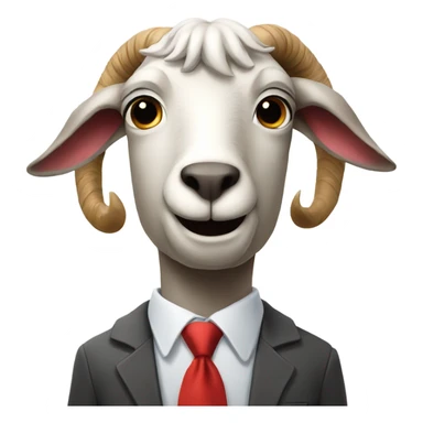 Man with goat head wearing a tie sticker
