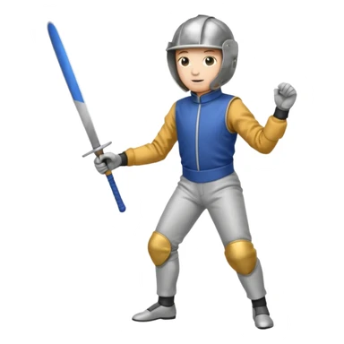 A person wearing fencing equipment from head to toe sticker