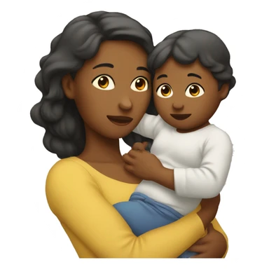 Mom holds the baby in her arms facing each other sticker